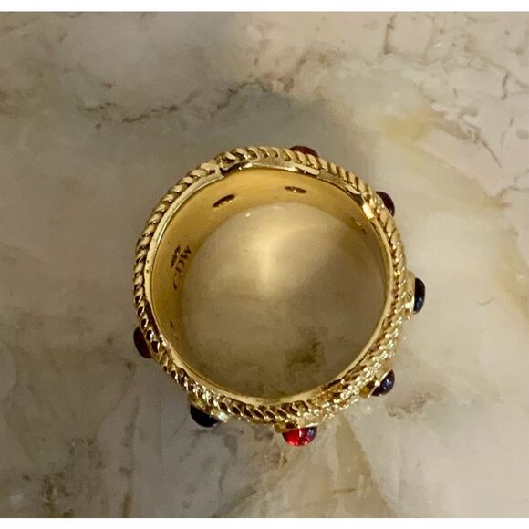 Stunning 18k gold plated sterling garnet ring - Picture 2 of 9